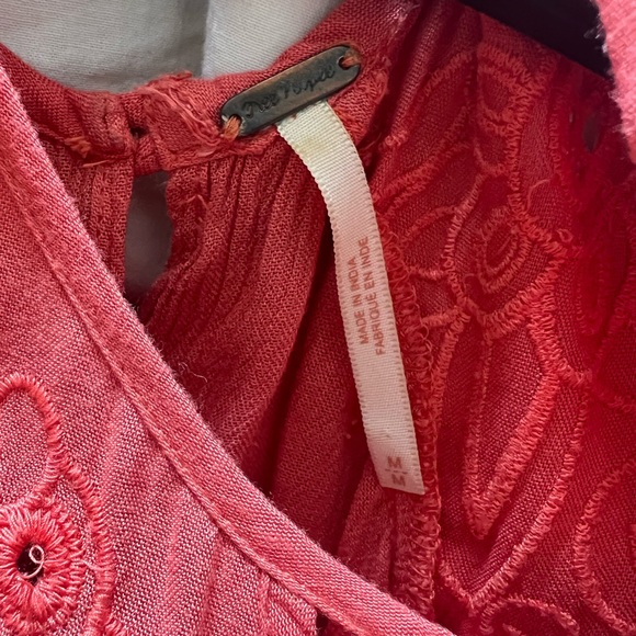 FREE PEOPLE Abbey Lane Cutout Top Papaya NWT Sz medium - Picture 4 of 6